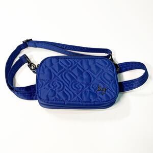 Lug Coupe LE Love Convertible Quilted Crossbody Bag RFID Pouch Sapphire Blue